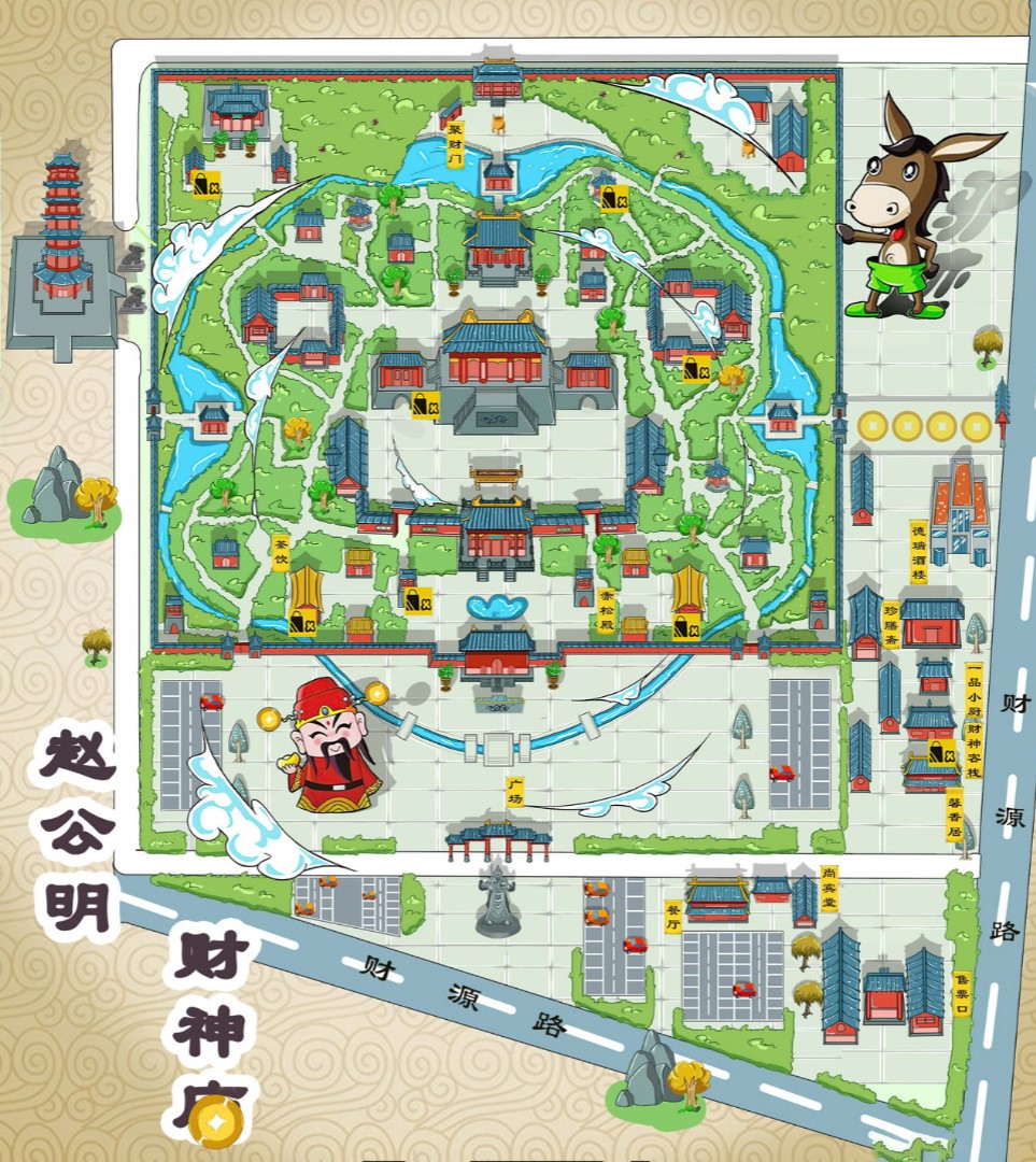 塘厦镇寺庙类手绘地图
